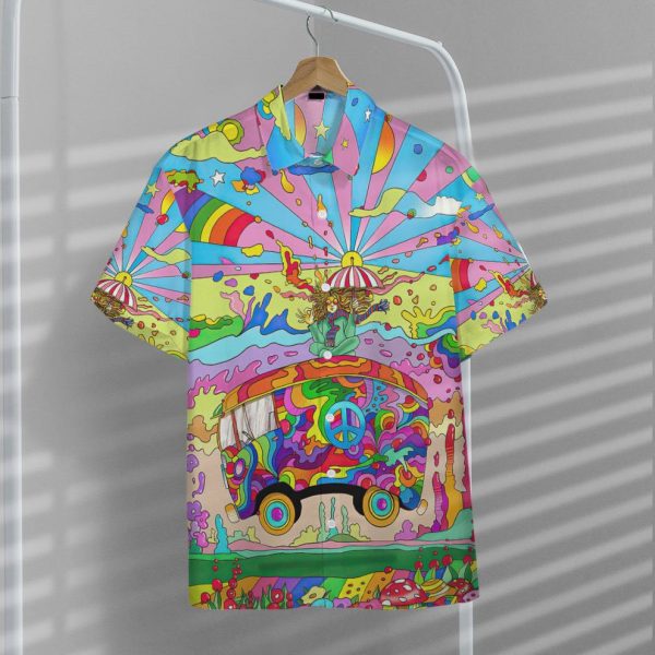 3D Lets Riding On Magic Hippie Bus Hawaii Shirt, Summer Shirt For Men and Women Jezsport.com