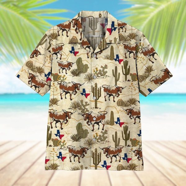 3D Longhorn Texas Hawaii Shirt, Summer Shirt For Men and Women Jezsport.com