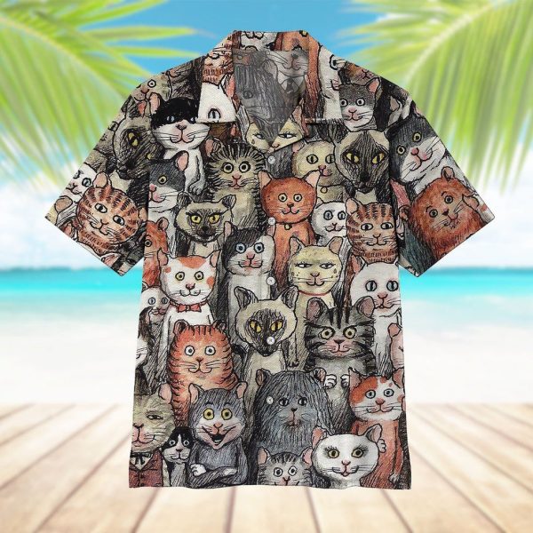 3D Lots Of Dark Cats Hawaii Shirt, Summer Shirt For Men and Women Jezsport.com