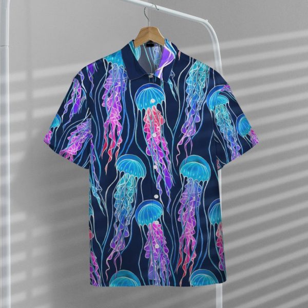 3D Luminescent Rainbow Jellyfish Gum Hawaii Shirt, Summer Shirt For Men and Women Jezsport.com