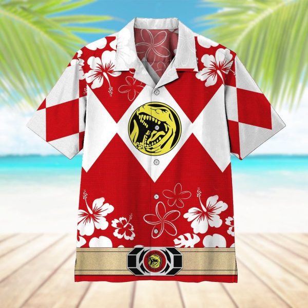 3D Mighty Morphin Power Ranger Red Hawaii Shirt, Summer Shirt For Men and Women Jezsport.com