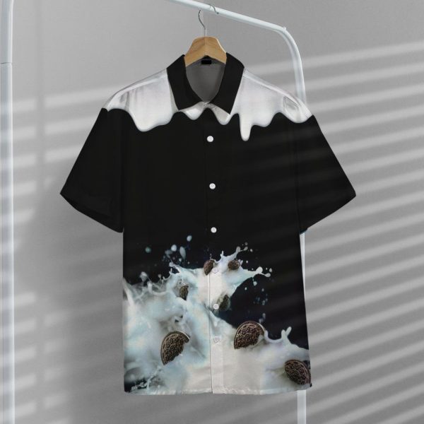 3D Milk Oreo Cookies Hawaii Shirt, Summer Shirt For Men and Women Jezsport.com