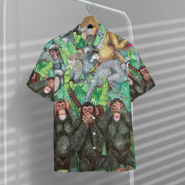 3D Monkey Tropical Hawaii Shirt, Summer Shirt For Men and Women Jezsport.com