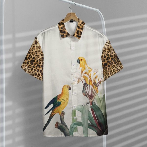 3D Parrot With Leopard Skin Tropical Hawaii Shirt, Summer Shirt For Men and Women Jezsport.com