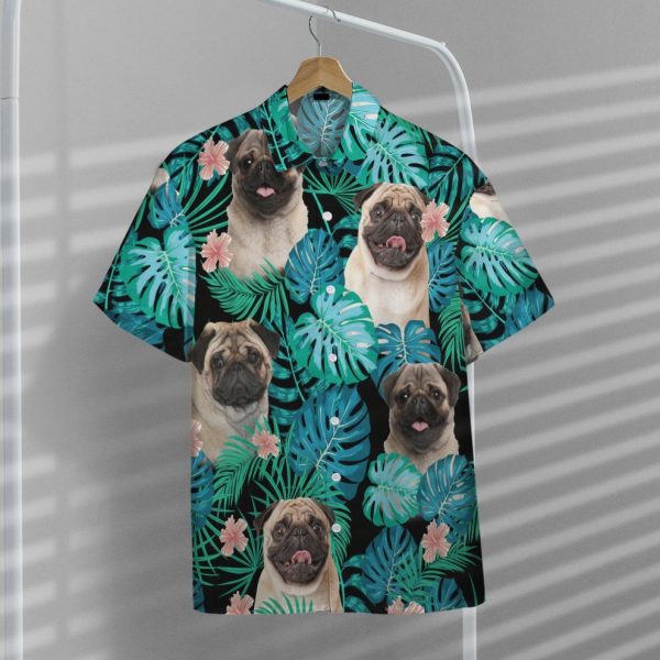 3D Pug Dog Summer Hawaii Shirt, Summer Shirt For Men and Women Jezsport.com