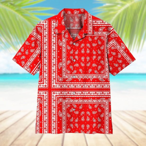 3D Red Paisley Bandana Hawaii Shirt, Summer Shirt For Men and Women Jezsport.com