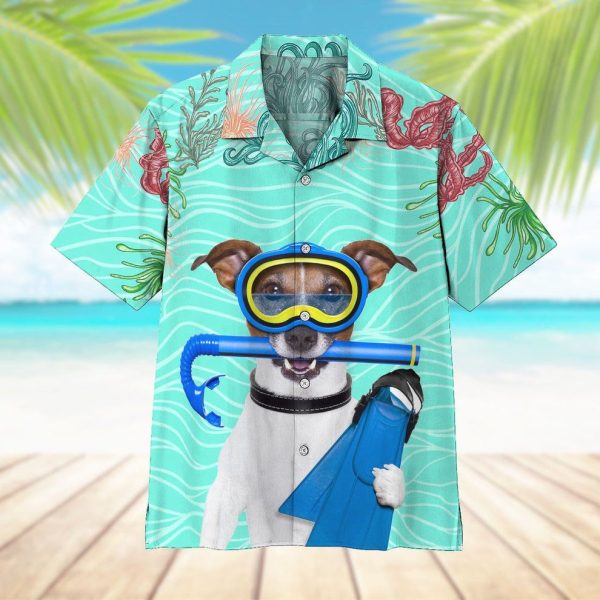 3D Scuba Diving Jack Russell Terrier Dog Hawaii Shirt, Summer Shirt For Men and Women Jezsport.com