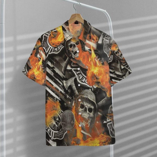 3D Skull Firefighter Hawaii Shirt, Summer Shirt For Men and Women Jezsport.com