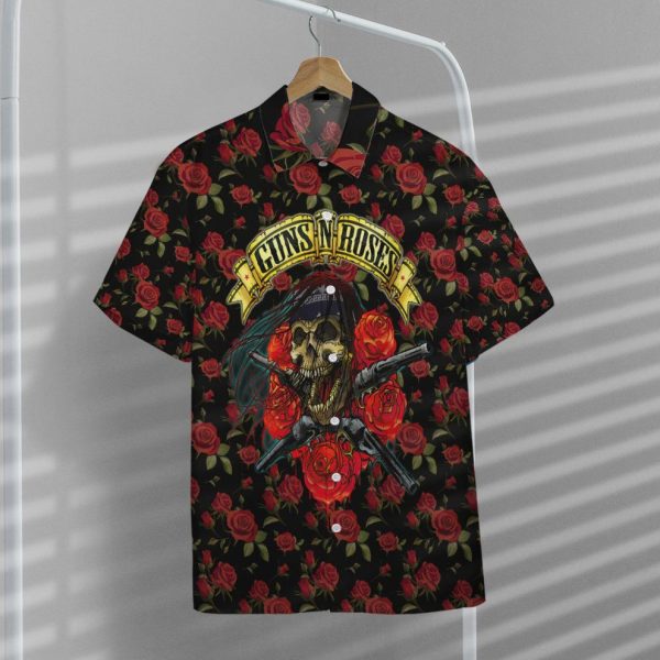 3D Skulls With Guns And Roses Hawaii Shirt, Summer Shirt For Men and Women Jezsport.com