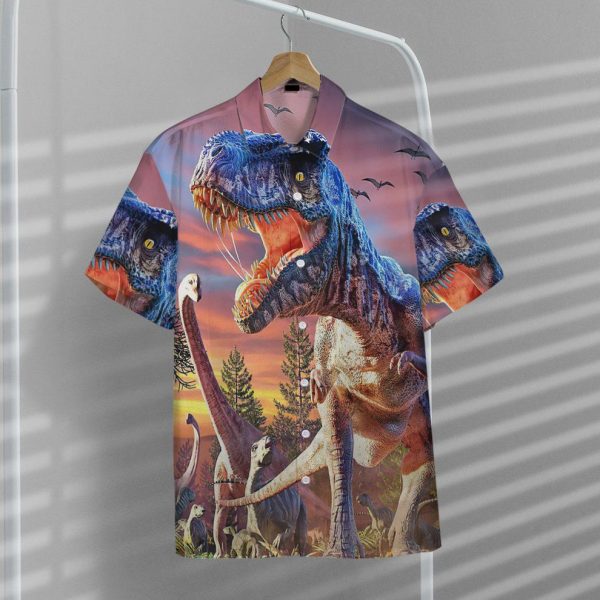 3D T Rex Attack Hawaii Shirt, Summer Shirt For Men and Women Jezsport.com