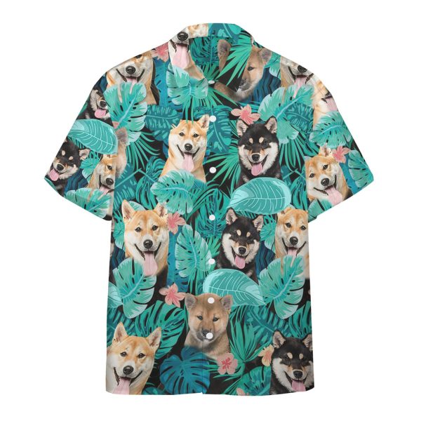 3D Tropical Shiba Inu Hawaiian Shirts, Summer Shirt For Men and Women Jezsport.com