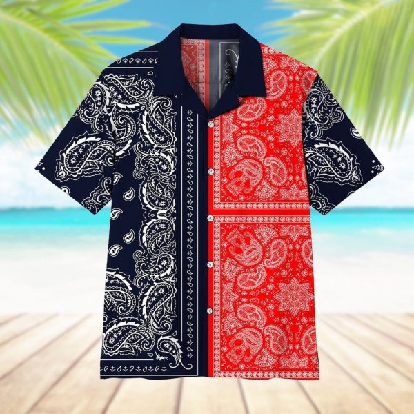 3D Two Paisley Bandanas Hawaii Shirt, Summer Shirt For Men and Women Jezsport.com