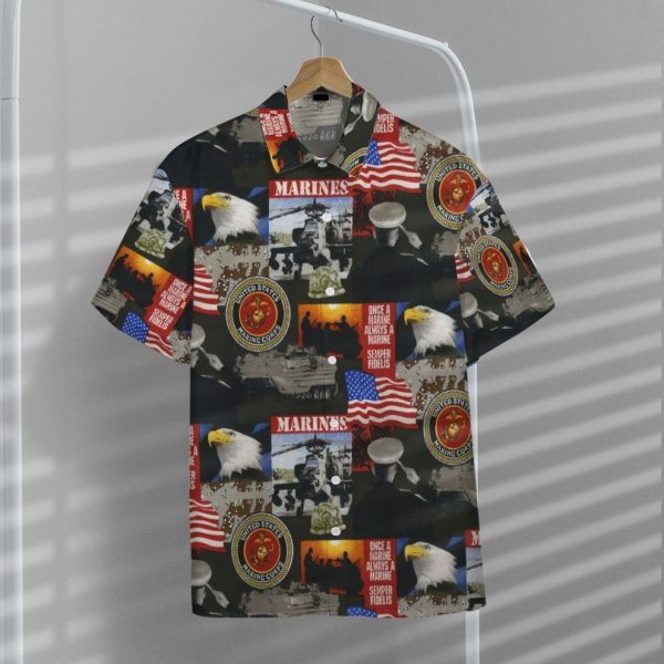 3D United States of America Marines Military Hawaii Shirt, Summer Shirt For Men and Women Jezsport.com