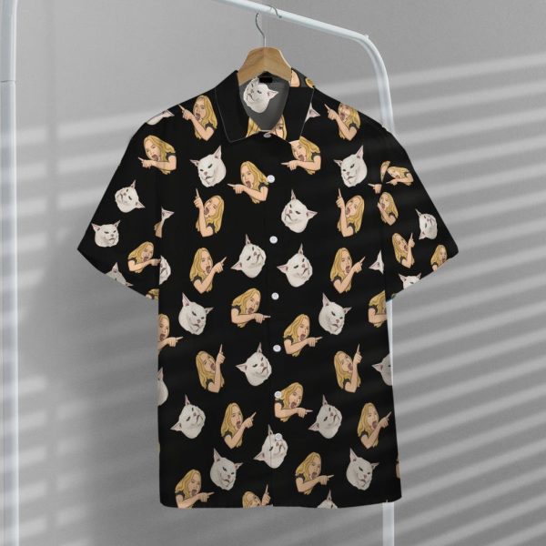 3D Woman Yelling At A Cat Hawaii Shirt, Summer Shirt For Men and Women Jezsport.com