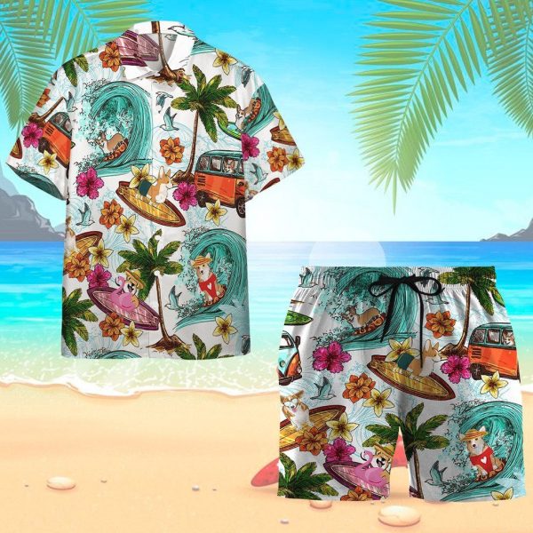 Enjoy Surfing With Corgi Dog Hawaii Shirt, Summer Shirt For Men and Women Jezsport.com