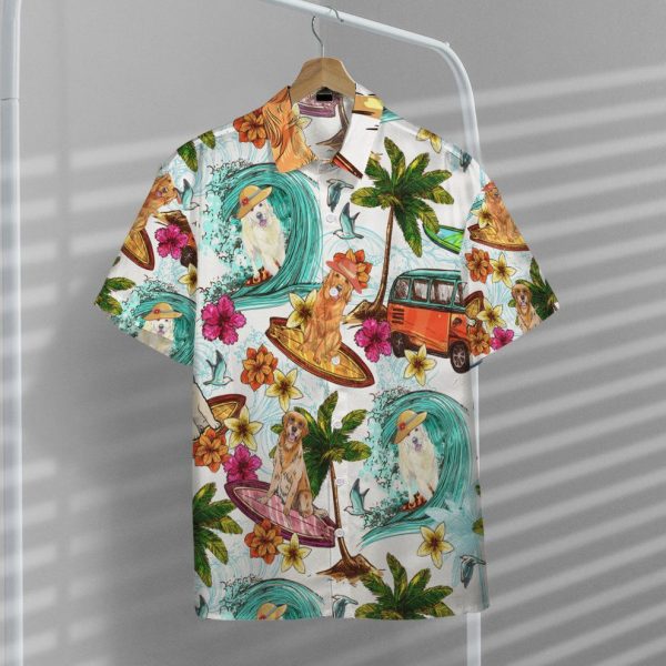 Enjoy Surfing With Golden Retriever Dog Hawaii Shirt, Summer Shirt For Men and Women Jezsport.com