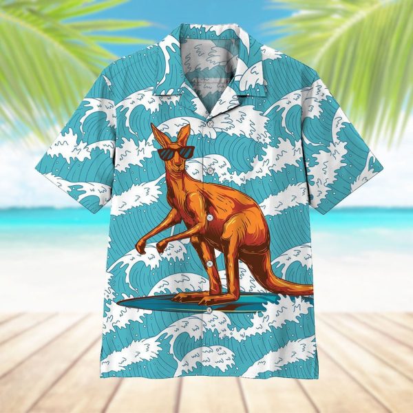 3D Surfing Kangaroo Hawaii Shirt, Summer Shirt For Men and Women Jezsport.com