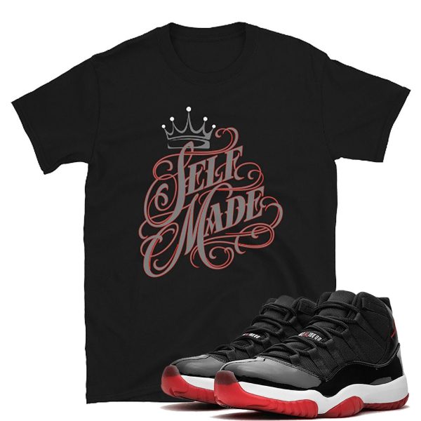 New Unisex T-Shirt Self Made Made to Match Jordan Retro 11 and 4 Bred 2019 Matching Outfits by Match Kicks Jezsport.com