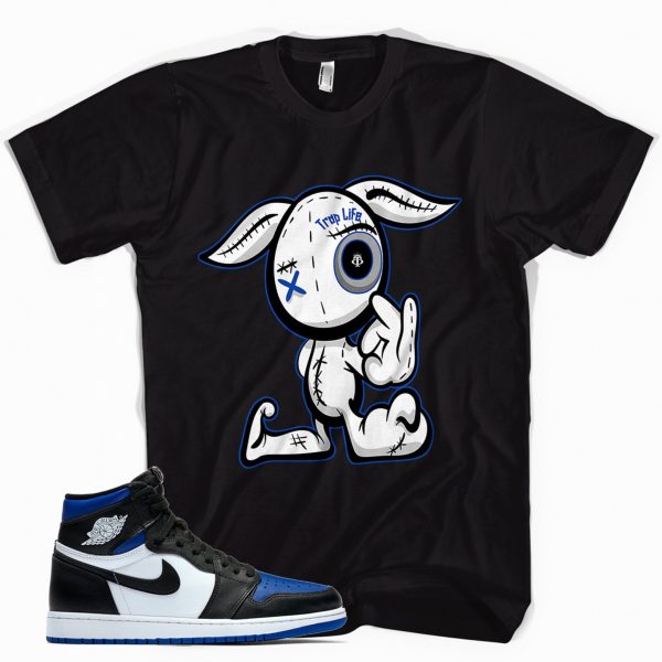 Black T-Shirt "BUNNY" For Jordan 1 Retro High Royal Toe Jezsport.com