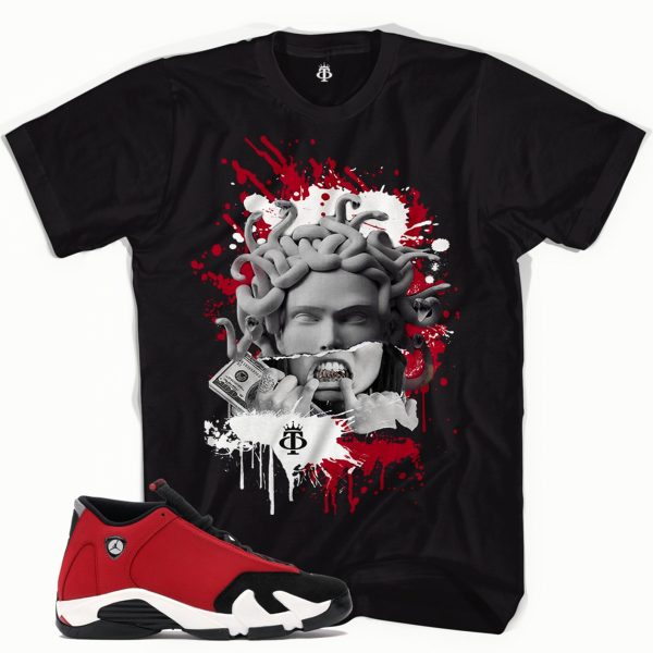 New "Medusa" Black Unisex T-Shirt Made to Match Jordan 14 Retro Gym Red Toro Jezsport.com