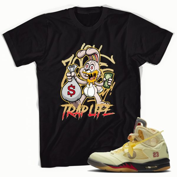 Trap Rabbit T-Shirt Made to Match Jordan 5 Retro Off White Jezsport.com