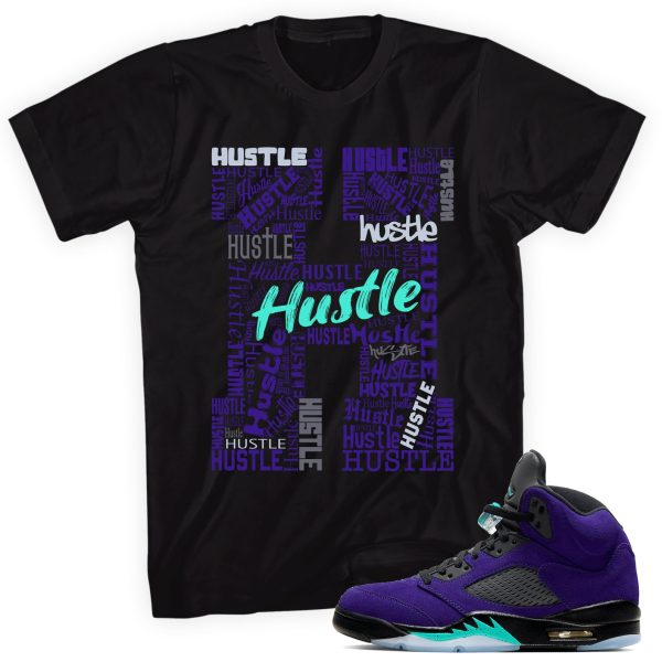 H for Hustle Sneaker Made To Match Jordan 5 Retro Alternate Grape Jezsport.com