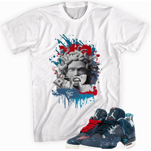 Medusa T-Shirt Made to Match Jordan 4 Retro Sashiko Deep Ocean Jezsport.com