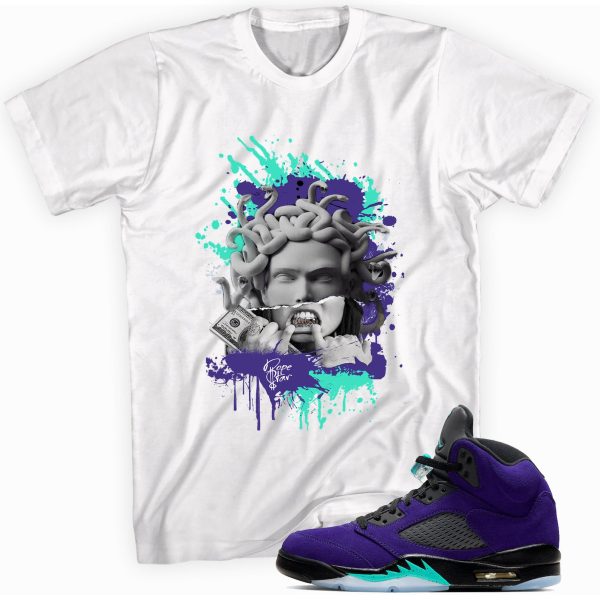 Medusa T-Shirt Made to Match Jordan 5 Retro Alternate Grape Jezsport.com