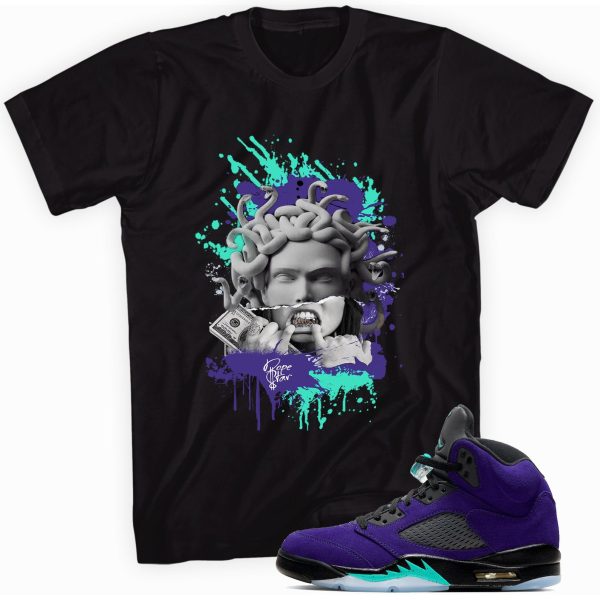 Medusa T-Shirt Made to Match Jordan 5 Retro Alternate Grape Jezsport.com