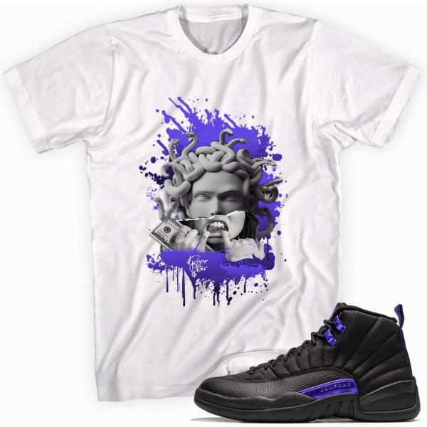 Medusa Custom Sneaker Shirt Made to Match Jordan 12 Retro Dark Concord Jezsport.com