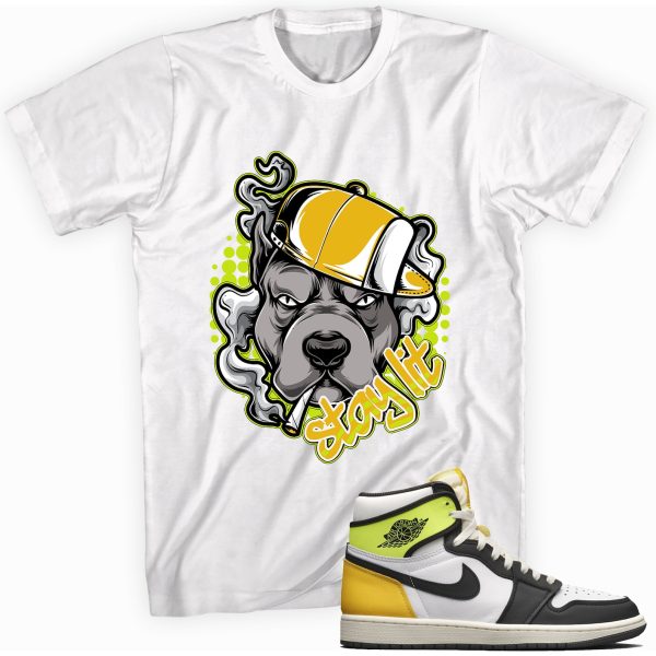 Stay Lit T-shirt Made To Match Jordan 1 Retro Volt Gold Jezsport.com