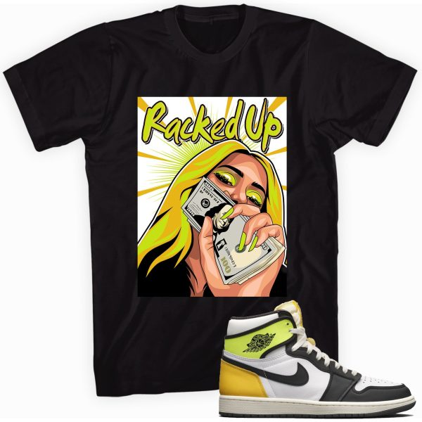 Racked Up T-shirt Made To Match Jordan 1 Retro Volt Gold Jezsport.com