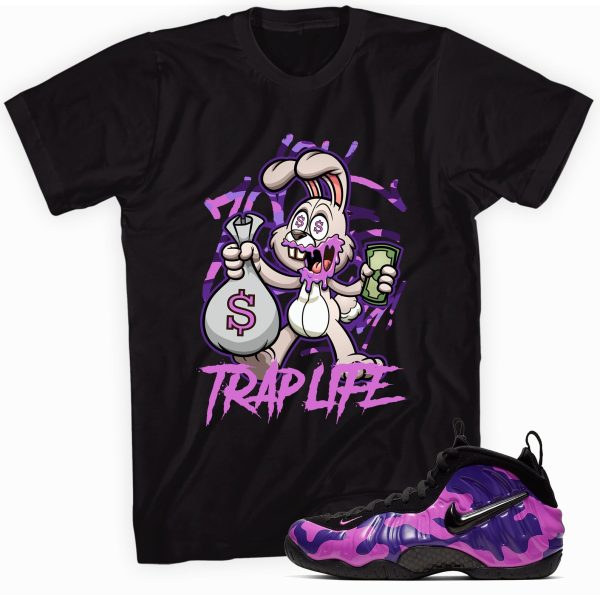 Trap Life T-shirt Made To Match Foamposite Purple Camo Jezsport.com