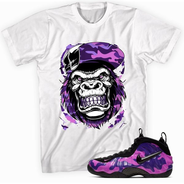 Gorilla Beast Sneaker Shirt Made to Match Foamposite Purple Camo Jezsport.com