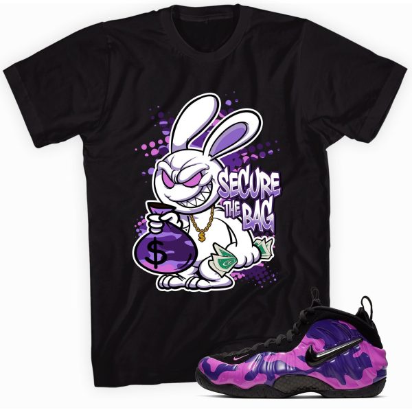 Secure the Bag Sneaker T-Shirt Made To Match Foamposite Purple Camo Jezsport.com