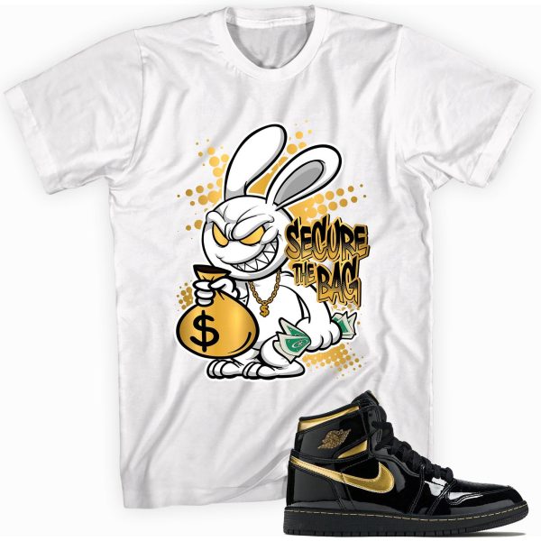 Secure the Bag Sneaker T-shirt Made To Match Jordan 1 Retro High Metallic Gold Jezsport.com