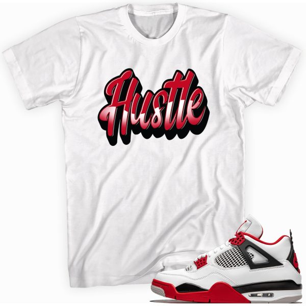 Hustle Shirt Made To Match Jordan 4 Retro Red Jezsport.com