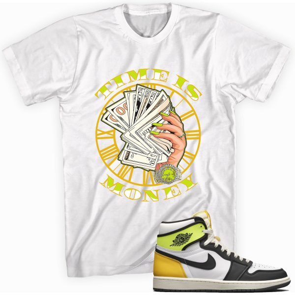 Time Is Money T-shirt Made To Match Jordan 1 Retro OG Volt Gold Jezsport.com