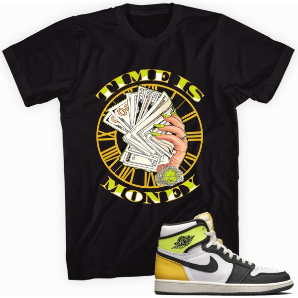 Time Is Money T-shirt Made To Match Jordan 1 Retro OG Volt Gold Jezsport.com