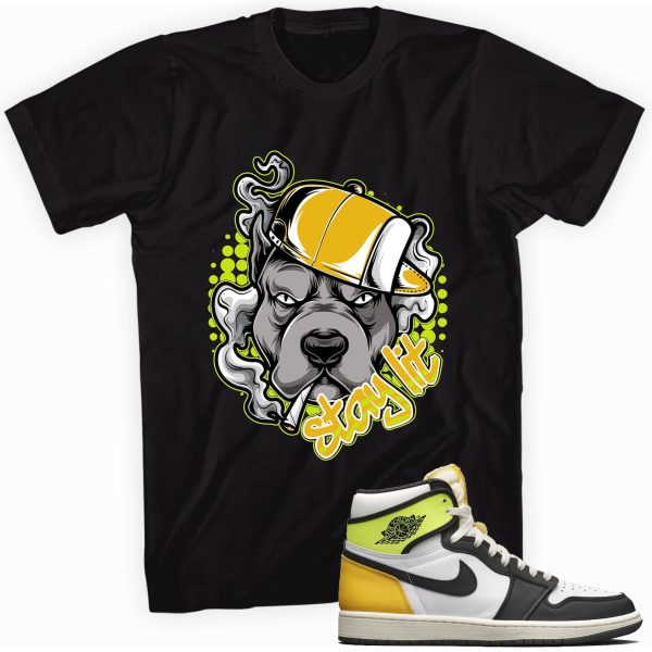 Stay Lit T-shirt Made To Match Jordan 1 Retro Volt Gold Jezsport.com