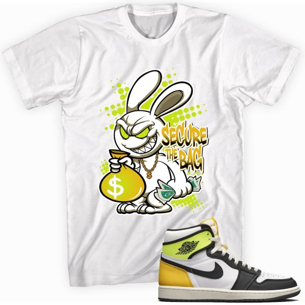 Secure the Bag Sneaker T-shirt Made To Match Jordan 1 Retro High OG Volt Gold Jezsport.com