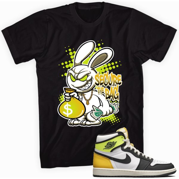 Secure the Bag Sneaker T-shirt Made To Match Jordan 1 Retro High OG Volt Gold Jezsport.com