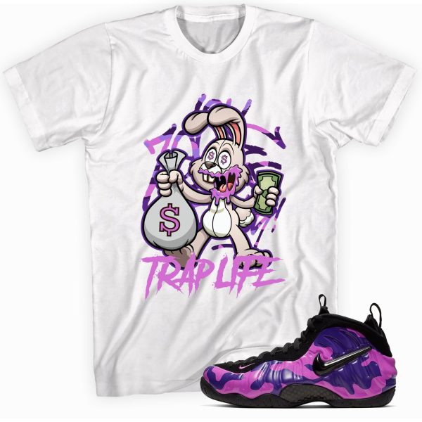 Trap Life T-shirt Made To Match Foamposite Purple Camo Jezsport.com