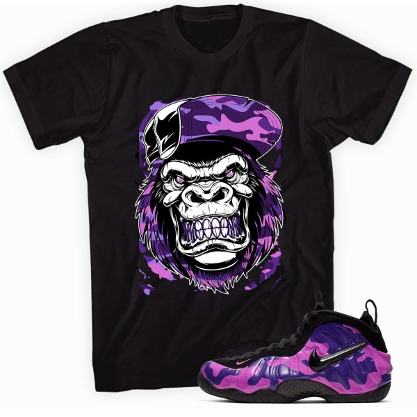 Gorilla Beast Sneaker Shirt Made to Match Foamposite Purple Camo Jezsport.com