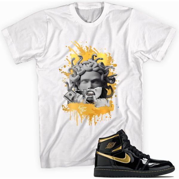 Medusa Shirt Made to Match Jordan 1 Retro High OG Metallic Gold Jezsport.com