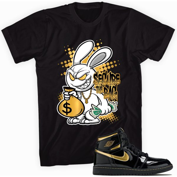 Secure the Bag Sneaker T-shirt Made To Match Jordan 1 Retro High Metallic Gold Jezsport.com