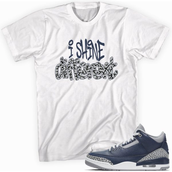 Shine Different Tee Custom Made to Match Jordan 3 Retro Midnight Navy Jezsport.com