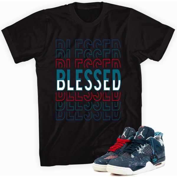 Blessed shirt Made To Match Jordan 4 Retro Sashiko Deep Ocean Jezsport.com