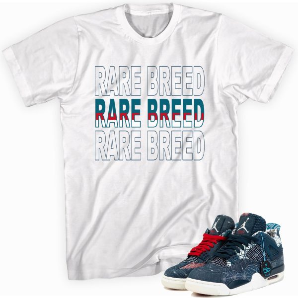 Rare Breed T-shirt Made To Match Jordan 4 Retro Sashiko Deep Ocean Jezsport.com