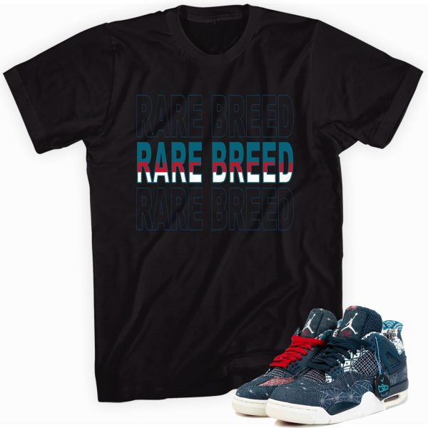 Rare Breed T-shirt Made To Match Jordan 4 Retro Sashiko Deep Ocean Jezsport.com